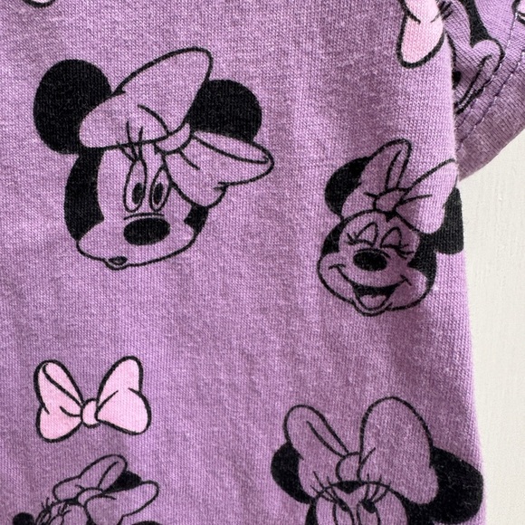 Disney 3T Girls Purple Minnie Mouse Bow Emotions Short Sleeve Tee Shirt Blouse - Picture 5 of 6